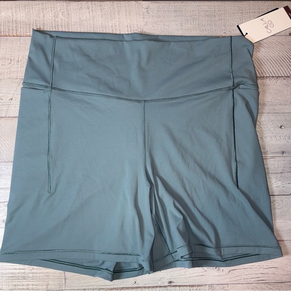 NWT! Women’s Calia Puya Green 5” Inseam Inspire High Rise Bike Short Size  XXL - Picture 14 of 15